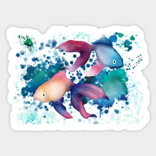 Colourful Tropical Fish. Artwork By Annalisa Amato Sticker